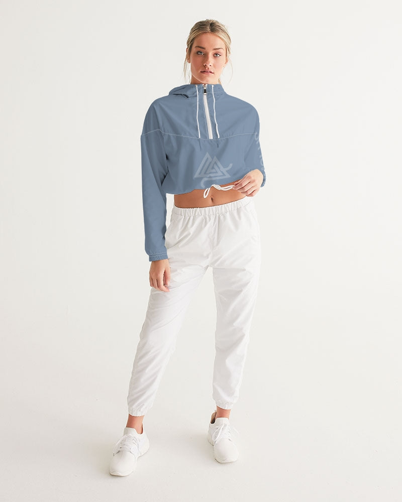 Rebirth Light Blue Women's Cropped Windbreaker