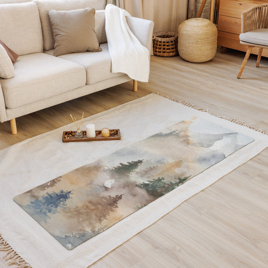 Water Color Trees Yoga mat