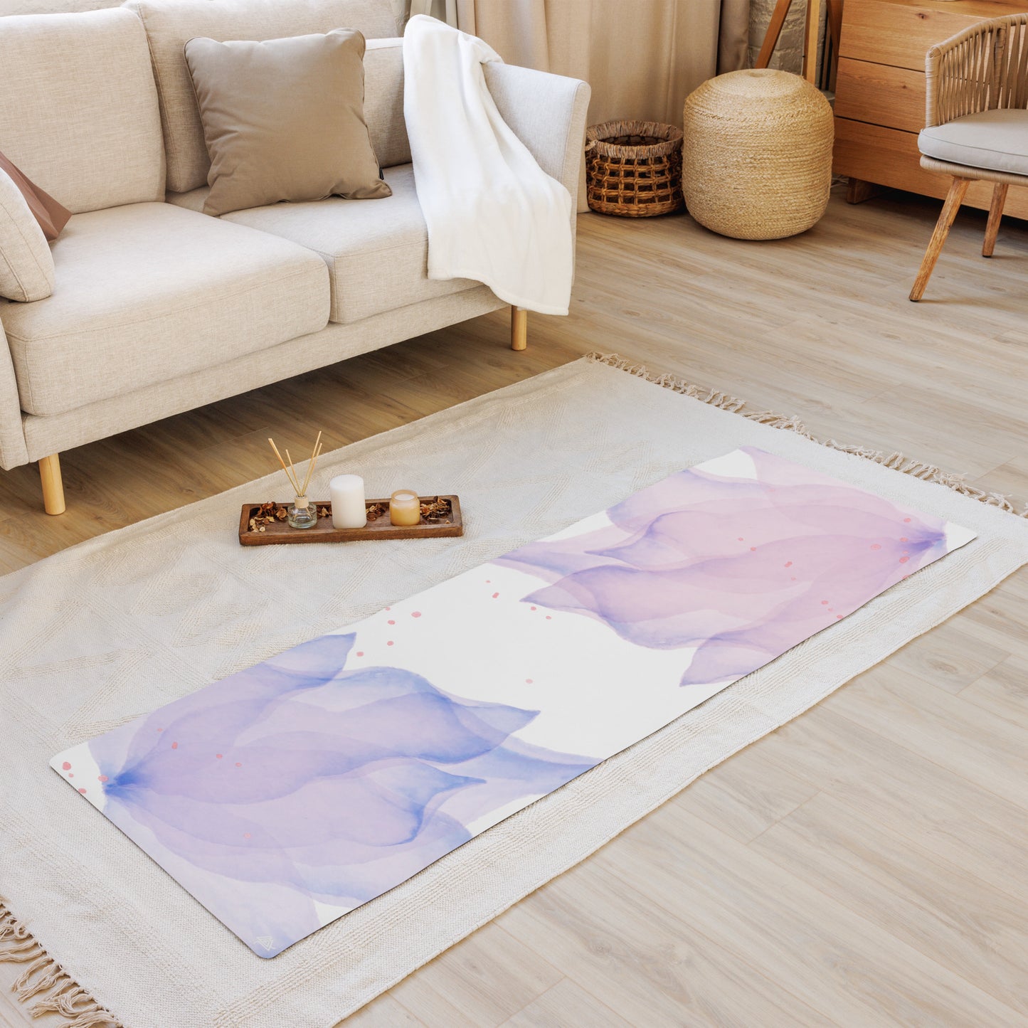 Water Color Purple Lily Yoga mat