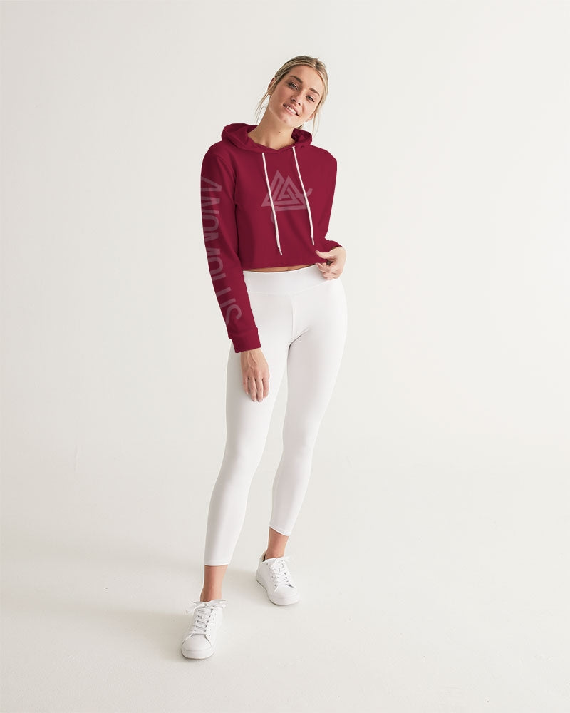 Women's maroon Anomolus Cropped Hoodie