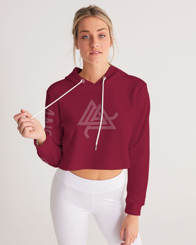 Women's maroon Anomolus Cropped Hoodie
